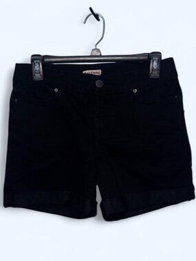 Juicy Couture Black Jean Shorts with Cuffed Hem